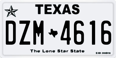 TX license plate DZM4616