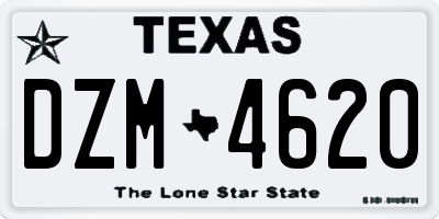 TX license plate DZM4620