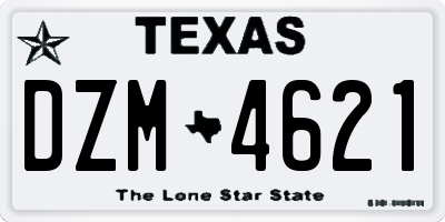 TX license plate DZM4621