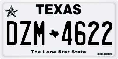 TX license plate DZM4622