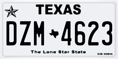 TX license plate DZM4623