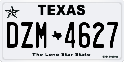 TX license plate DZM4627