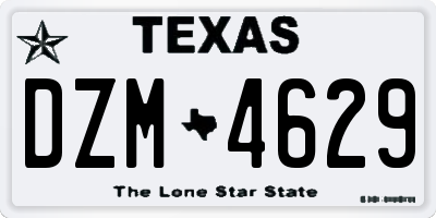 TX license plate DZM4629
