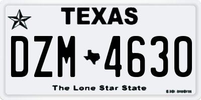 TX license plate DZM4630
