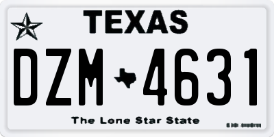 TX license plate DZM4631