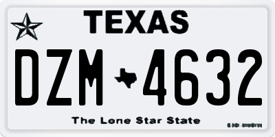 TX license plate DZM4632