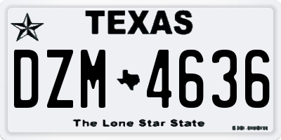 TX license plate DZM4636