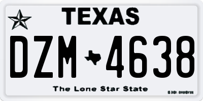 TX license plate DZM4638