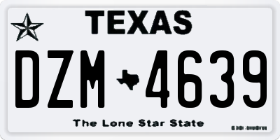 TX license plate DZM4639