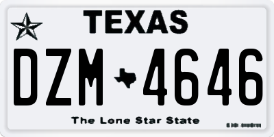 TX license plate DZM4646