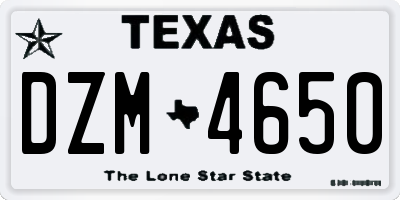 TX license plate DZM4650