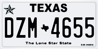 TX license plate DZM4655