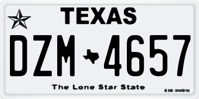 TX license plate DZM4657