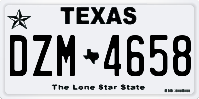 TX license plate DZM4658