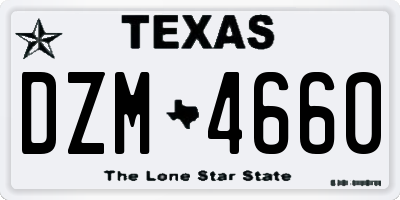 TX license plate DZM4660