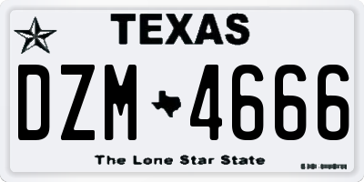 TX license plate DZM4666
