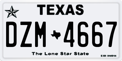 TX license plate DZM4667