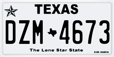TX license plate DZM4673