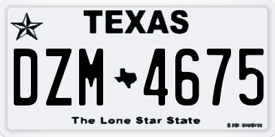 TX license plate DZM4675