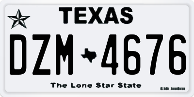 TX license plate DZM4676