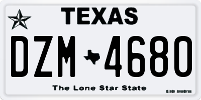 TX license plate DZM4680
