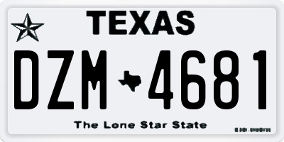 TX license plate DZM4681