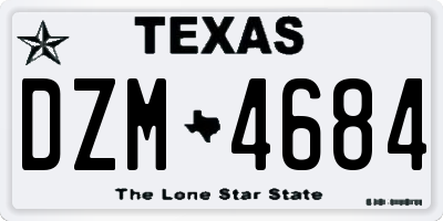 TX license plate DZM4684