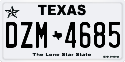 TX license plate DZM4685