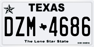 TX license plate DZM4686