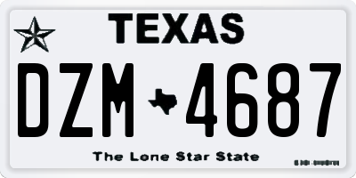 TX license plate DZM4687