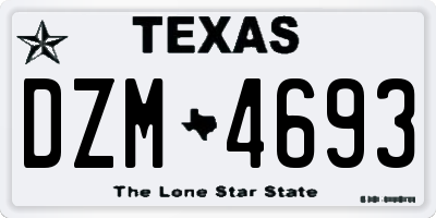 TX license plate DZM4693