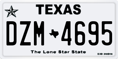 TX license plate DZM4695