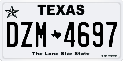 TX license plate DZM4697