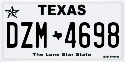 TX license plate DZM4698