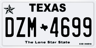 TX license plate DZM4699