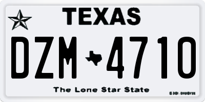 TX license plate DZM4710