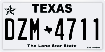 TX license plate DZM4711