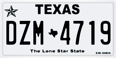 TX license plate DZM4719