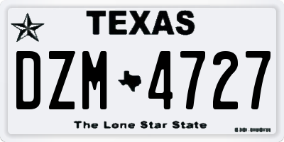 TX license plate DZM4727