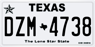 TX license plate DZM4738