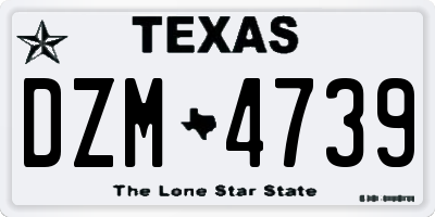 TX license plate DZM4739