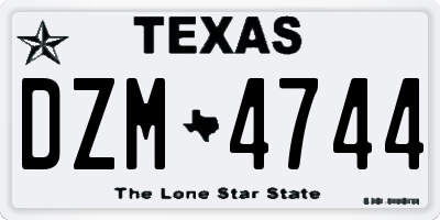 TX license plate DZM4744