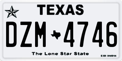 TX license plate DZM4746