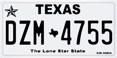TX license plate DZM4755