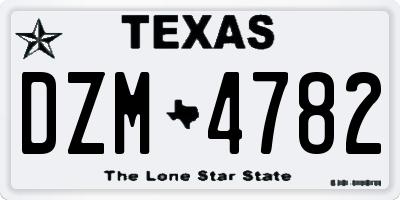 TX license plate DZM4782