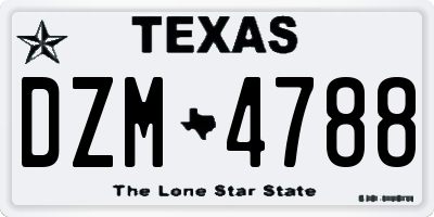 TX license plate DZM4788