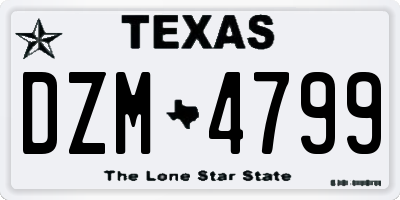 TX license plate DZM4799