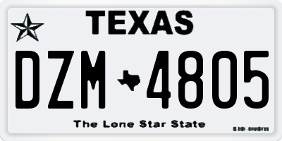 TX license plate DZM4805