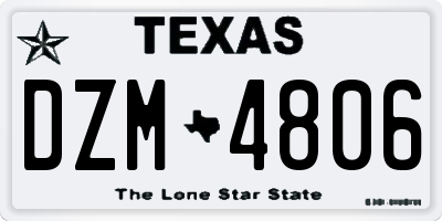 TX license plate DZM4806