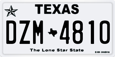 TX license plate DZM4810